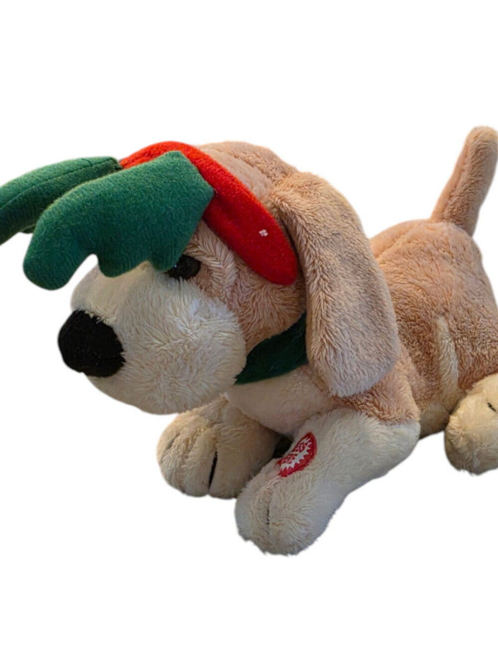 Vintage Dan Dee Christmas Puppy Dog animated plush toy Sound & Light